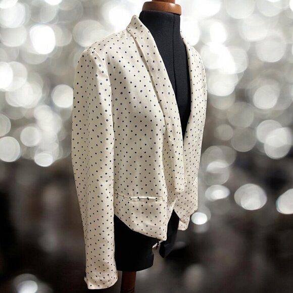 Cartonnier By Anthropologie Women's Polka Dot Blazer Jacket L - Picture 2 of 12